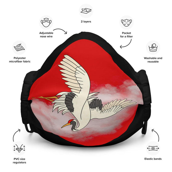 Crane and Sun Face Mask