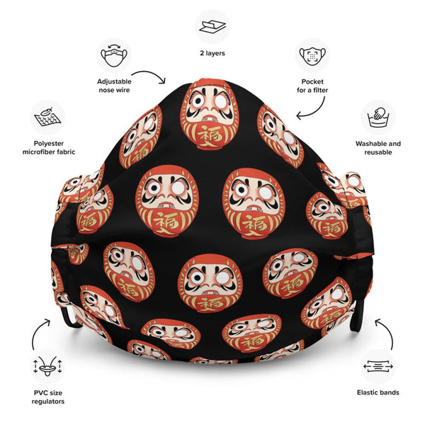 Daruma (black) Face Mask
