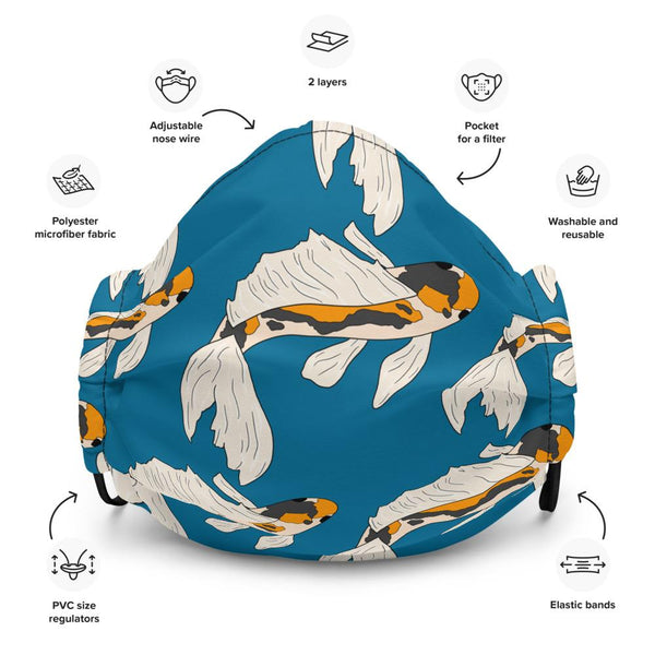 Koi Fish #2 (blue) Face Mask