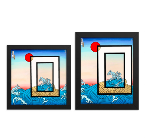 Waves #2 Framed Print :  (8"x10"-18"x18")