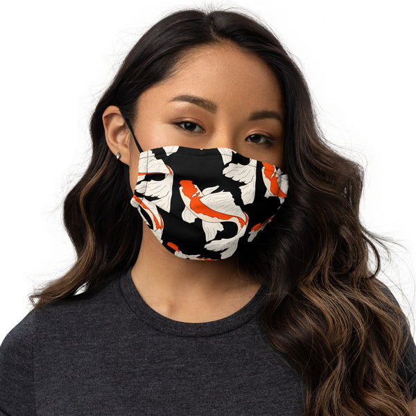 Koi Fish #1 (black) Face Mask