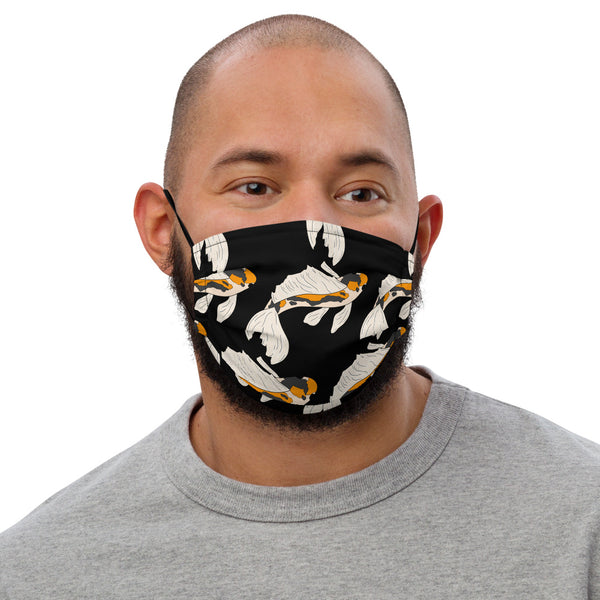 Koi Fish #2 (black) Face Mask