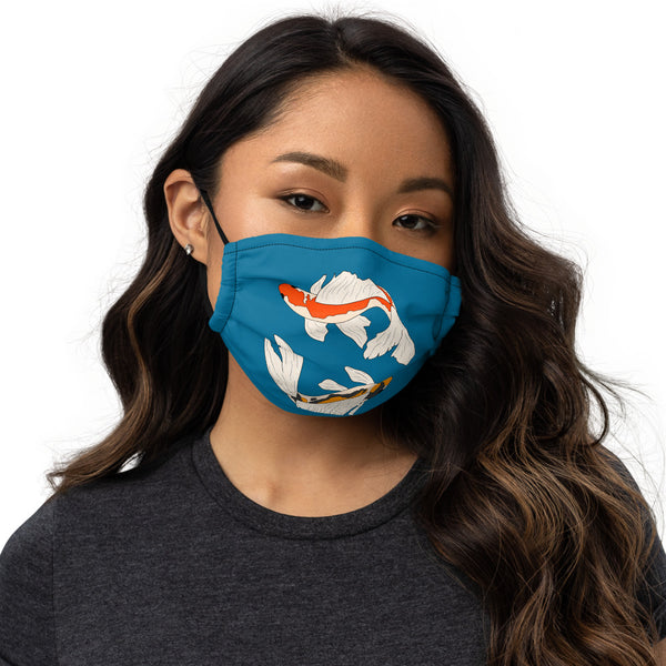Koi Fish Duality (blue) Face Mask