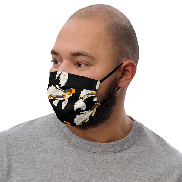 Koi Fish #2 (black) Face Mask