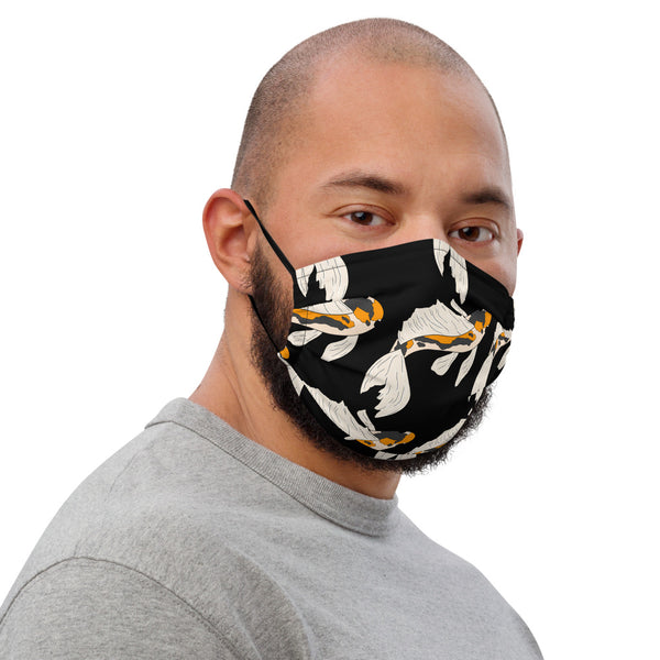 Koi Fish #2 (black) Face Mask