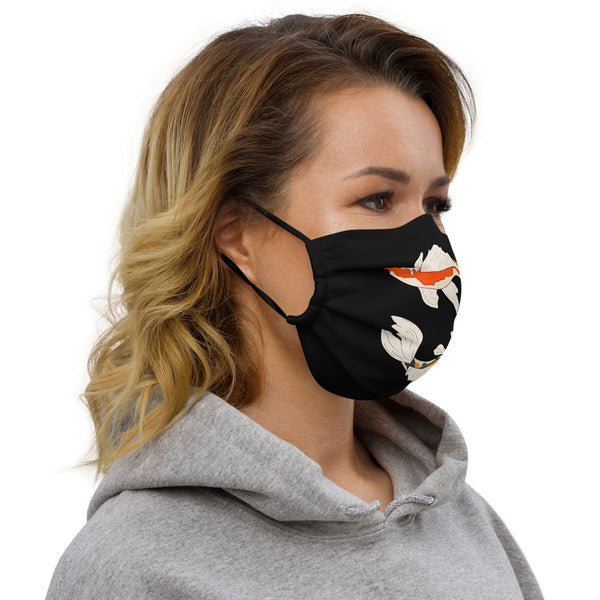Koi Fish Duality (black) Face Mask