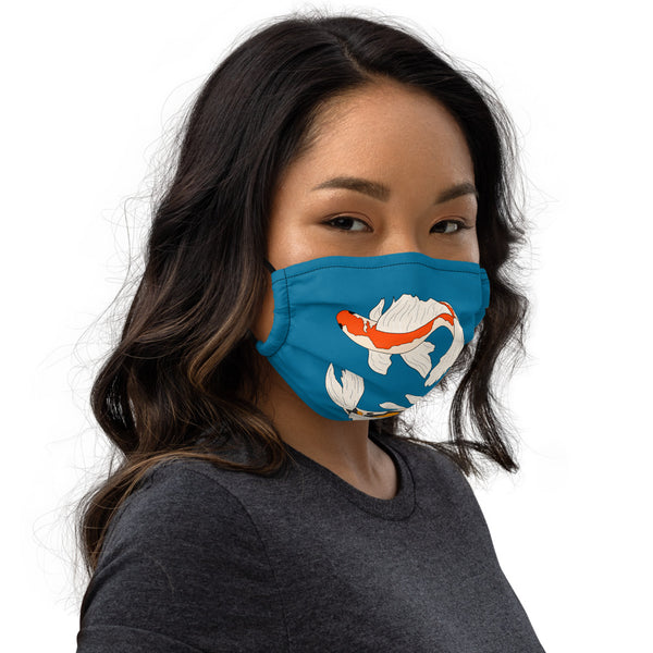 Koi Fish Duality (blue) Face Mask