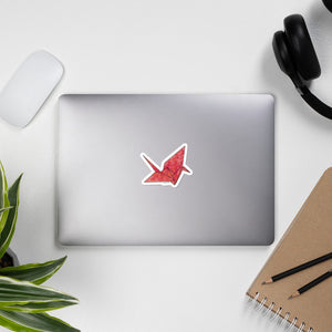 Red Paper Crane Sticker