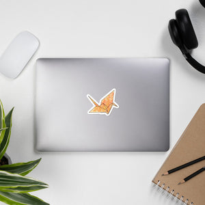 Orange Paper Crane Sticker