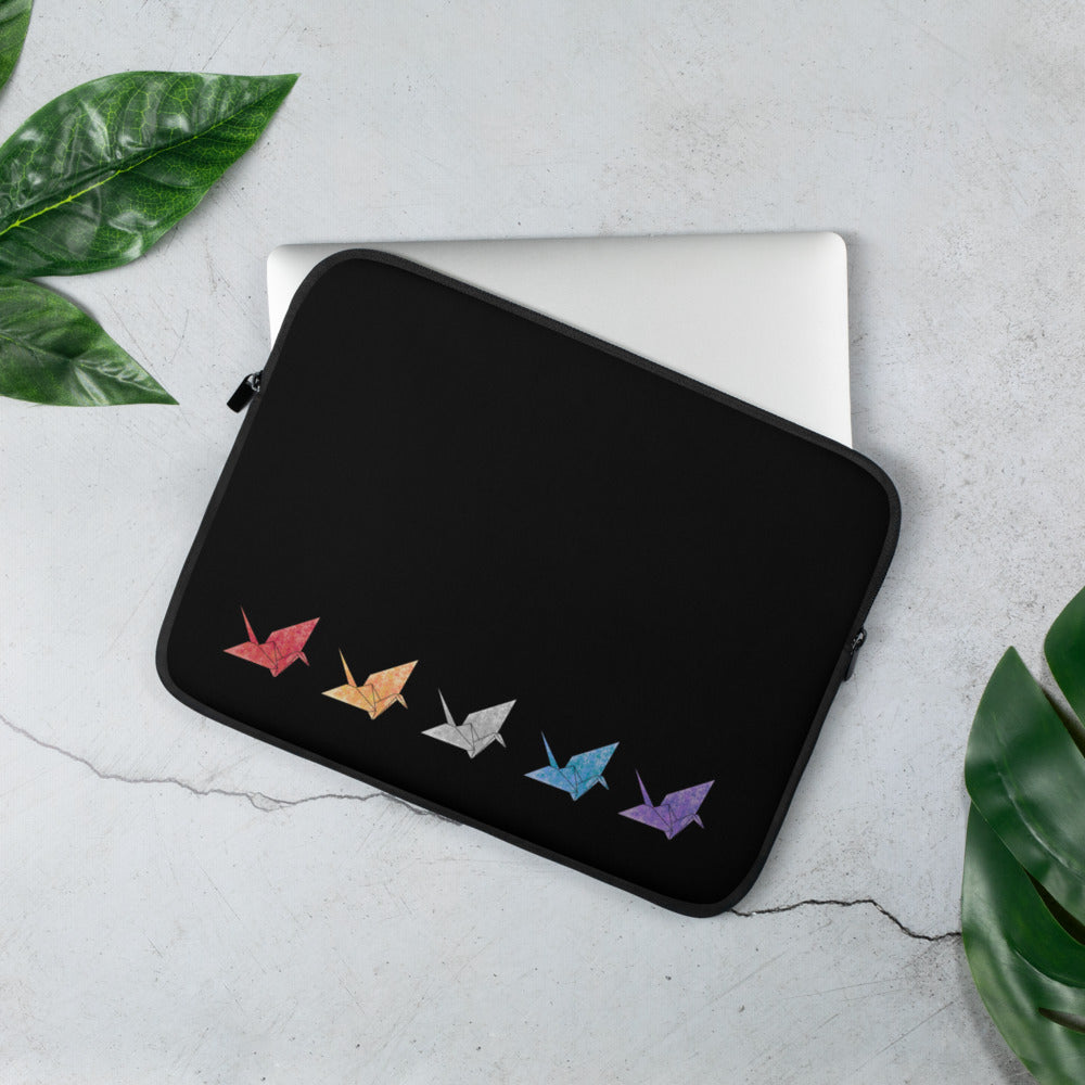 Multicolor Paper Crane Laptop/iPad Sleeve