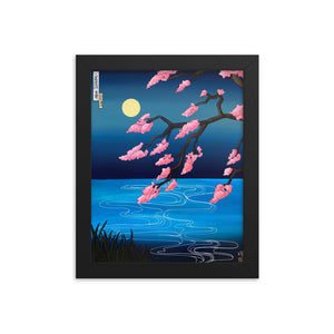 Sakura Water #2 Framed Print : (8"x10"-18"x24")