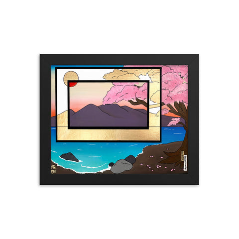 Sakura Water #3 Framed Print : (8"x10"-18"x24")