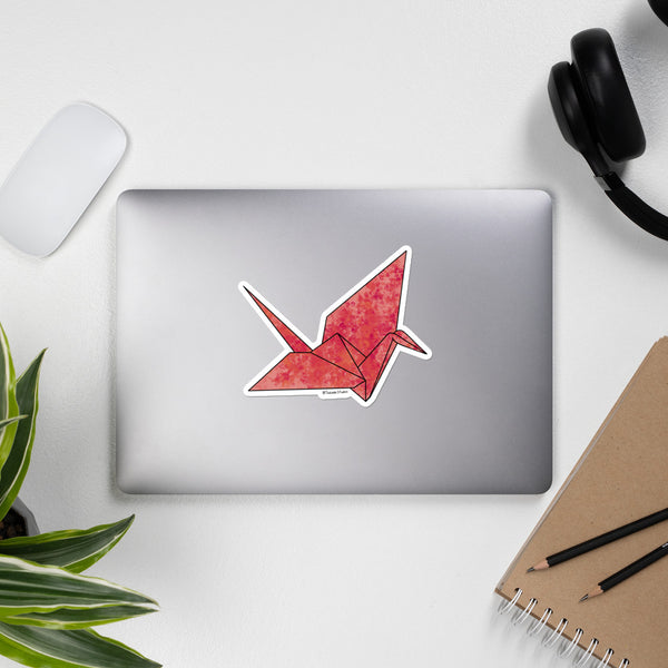 Red Paper Crane Sticker