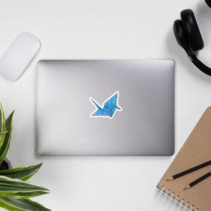 Blue Paper Crane Sticker